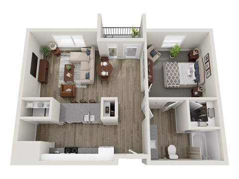 a1 floor plan  1 bedroom with 2 baths  129